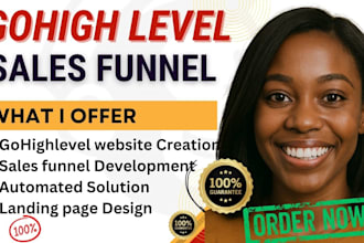build gohighlevel automation sales funnel landing page, ghl funnel course setup