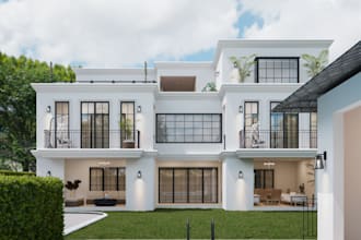 buildup 3d residence exterior design, environment concept art design,cgi terrace