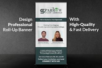 design a professional roll up banner with high quality