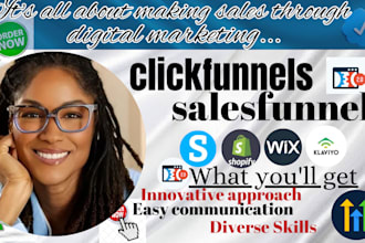 clickfunnels salesfunnel, gohighlevel, wix, funnelish, systeme io landing page