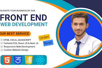 be front end website developer, react tailwind developer, javascript developer