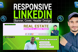 design a modern and responsive linkedin banner, cover, or header