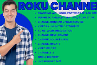 develop roku channel, roku TV app, fire TV app, apple TV, and radio TV channel