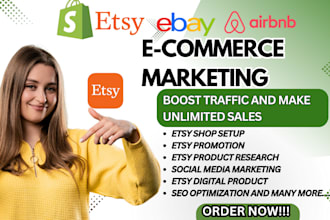 do etsy promotion, shopify marketing, etsy SEO, and traffic boost