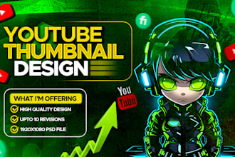 design eye catchy attractive youtube video thumbnail within 2 hours