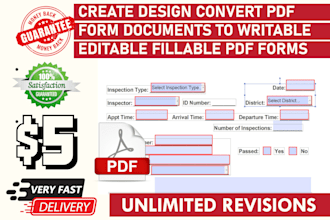 create design convert pdf form documents to editable fillable pdf forms