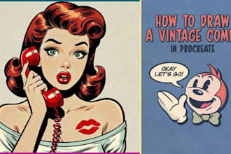 create you an amazing retro comic style illustration
