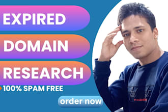 research powerful expired domains for your niche with lots of backlinks