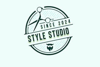 get modern minimalist business barber shop logo for your brand