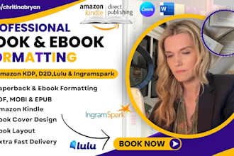 do book ebook formatting layout design interior design for amazon KDP and lulu