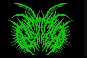 draw premium slamming brutal death metal logo for you