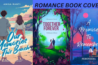 design professional romance book cover, ebook cover, kdp book cover for you