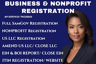 do sam gov registration, non profit registration, us llc, close ein, itin