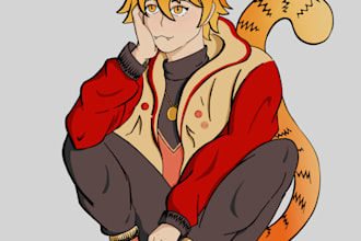 draw character, full body, in my style