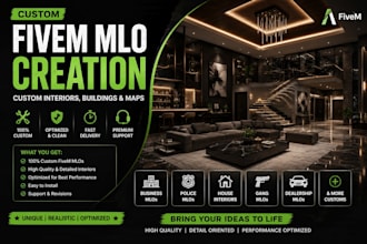 create custom fivem mlo interiors, buildings and map