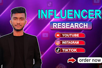 research influencers on youtube, instagram for marketing
