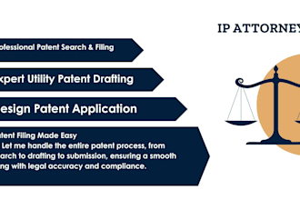 do expert patent research, drafting and filing for legal protection
