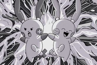 draw pokemon in a black and white manga style