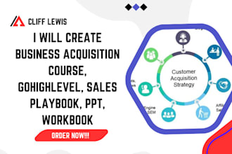 create business acquisition course, gohighlevel, sales playbook, PPT, workbook