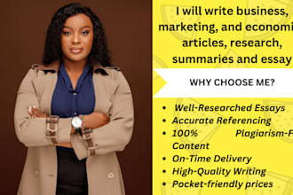 write business, marketing, and economics essays and reports