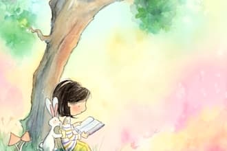 do story book illustration, picture book, watercolor, kid story