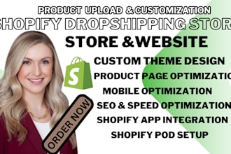 design and redesign shopify dropshipping store shopify pod shopify revamp