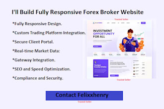 build forex broker website, crypto trading platform, investment website
