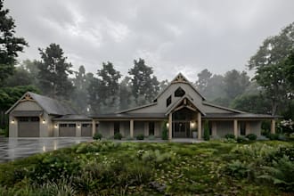 do 3d architectural design, interior design, exterior rendering, 3d floor plan