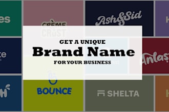 create a unique, catchy brand name and tagline for your business