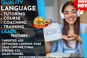 language tutoring courses instruction coaching training leads sales funnel