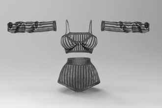 create 3d second life model fashion realistic 3d cloth for second life vrc avata