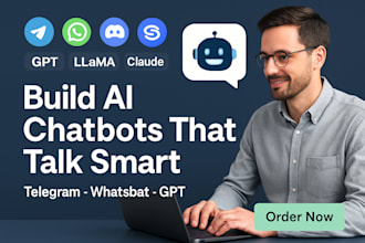 build ai chatbot telegram bot whatsapp bot discord bot skype bot with llama, gpt