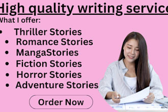 write thriller horror manga romance erotic and adventure stories of your choice
