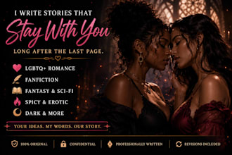 ghostwrite fantasy, romance, lgbtq love stories, and erotic fiction