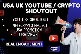 do USA UK youtube promotion, shoutout video, subscribers to active audience