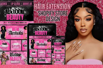 design hair extension shopify store beauty website hair extension wesite