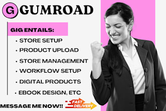design gumroad digital products, setup gumroad store workflow integration store