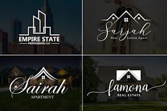do property, mortgage, home, building, construction, real estate logo design