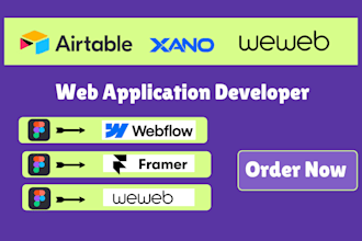 develop, design web application with weweb xano supabase or airtable