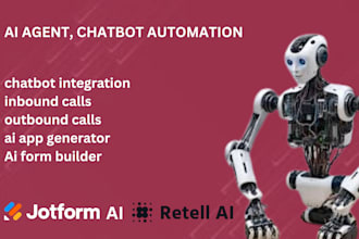 create retell ai voice calling agent and jotform chatbot for business automation