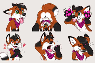 draw furry nsfw stickers fursona emoji furry ref sheet discord telegram stickers