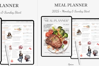 create a  budget, meal or diet, sleep and health planner
