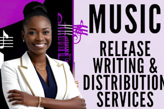 write music press release, PR distribution, distribute music press release