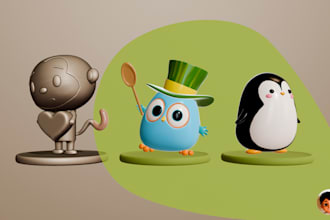 design 3d cartoon character for 3d printing