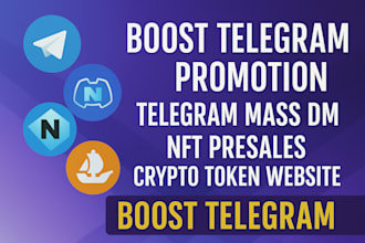 boost telegram promotion telegram mass dm, nft presales crypto token website