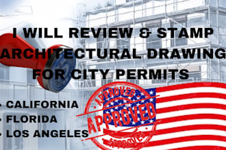 review, draw, stamp architectural,  engineering drawing structural drawing, mep