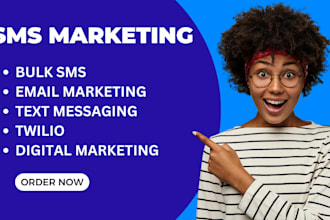 send bulk SMS messages, do SMS marketing using twilio or klaviyo