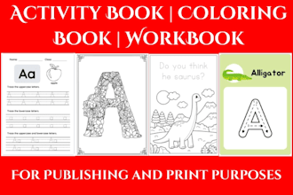 do kids activity book, coloring book, worksheet and low content book for KDP