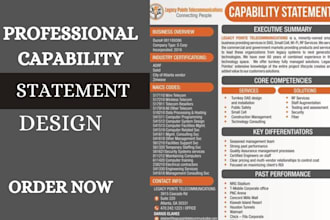 design federal capability statement bid proposal for government contractor