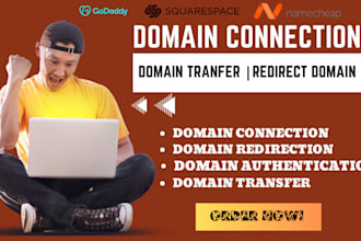 do domain connection, transfer domain, create subdomain email setup to website